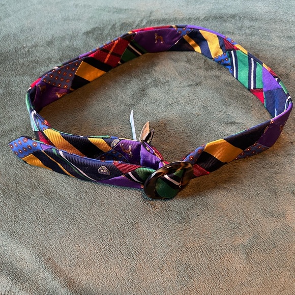 J. Crew Multicolor Plaid Belt with Tortoise Buckle See Pictures and Read S/M 40” - Picture 2 of 16